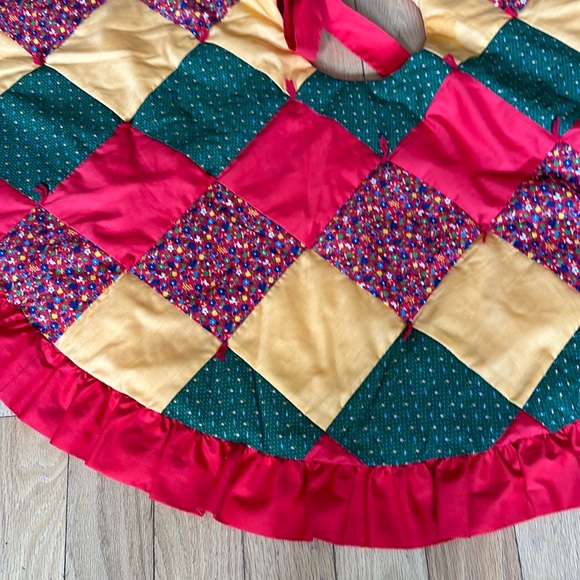 Vintage Christmas Tree Skirt Patchwork Quilted Hand Made - Picture 5 of 7